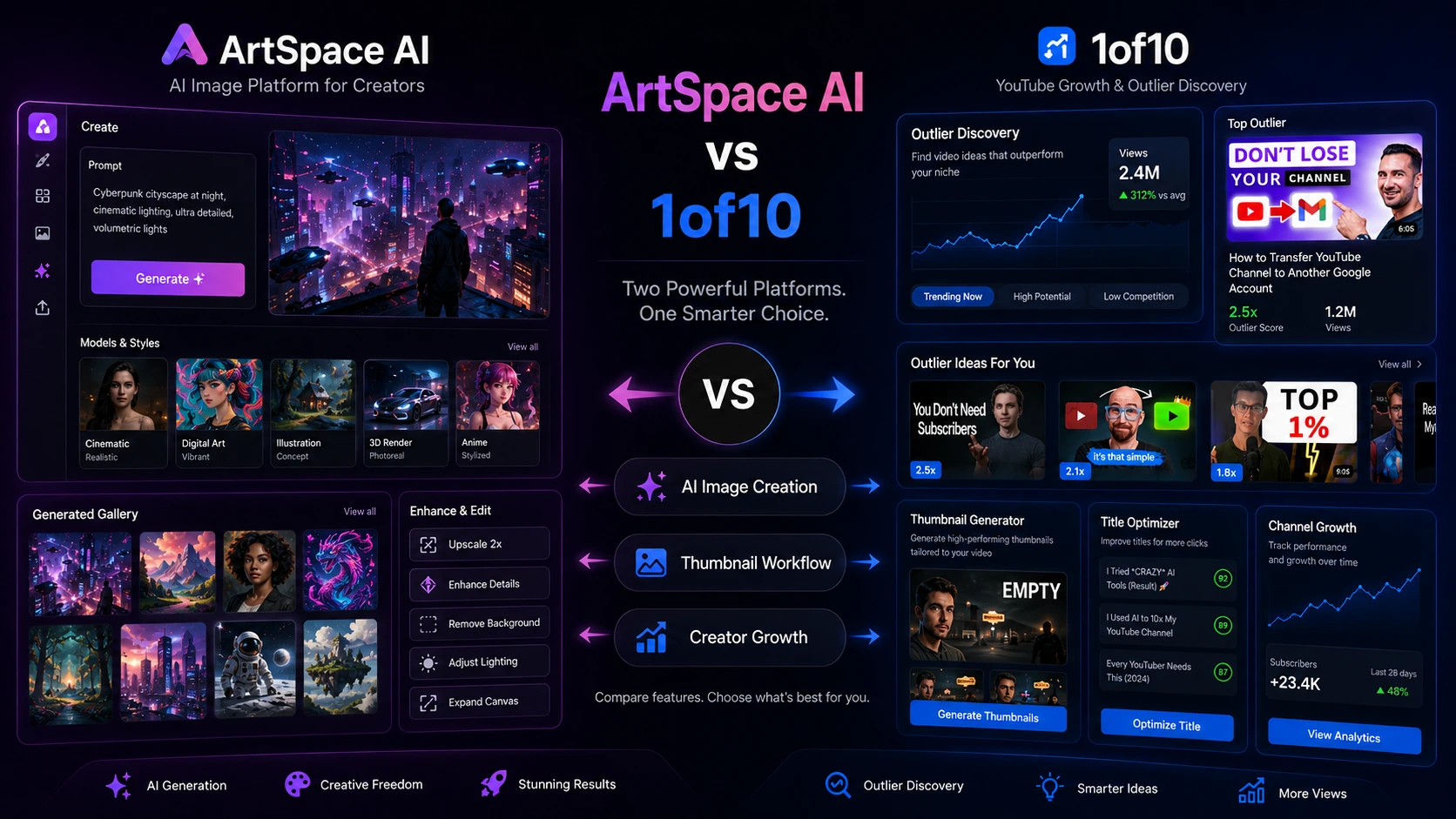 ArtSpace.ai vs 1of10: AI Art or YouTube Packaging?
