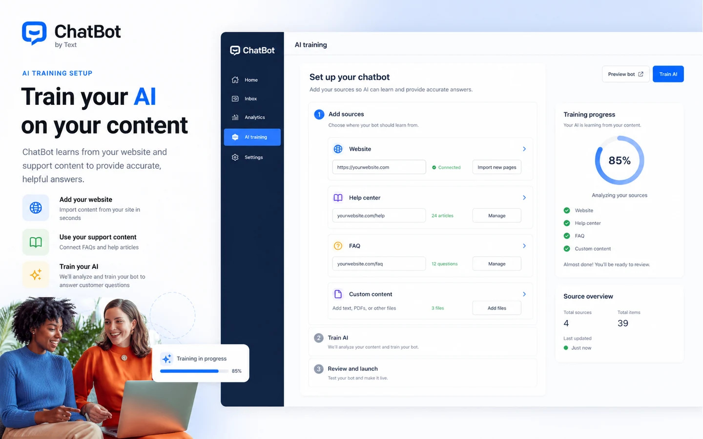 ChatBot: review snapshot, showing support workflow fit, pricing checks, AI resolution limits, and direct alternatives
