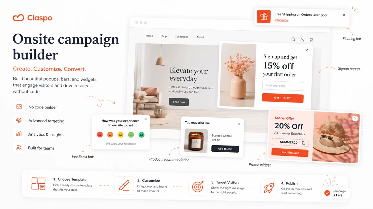 Claspo: alternatives map, showing direct popup tools and adjacent email automation or funnel-building routes