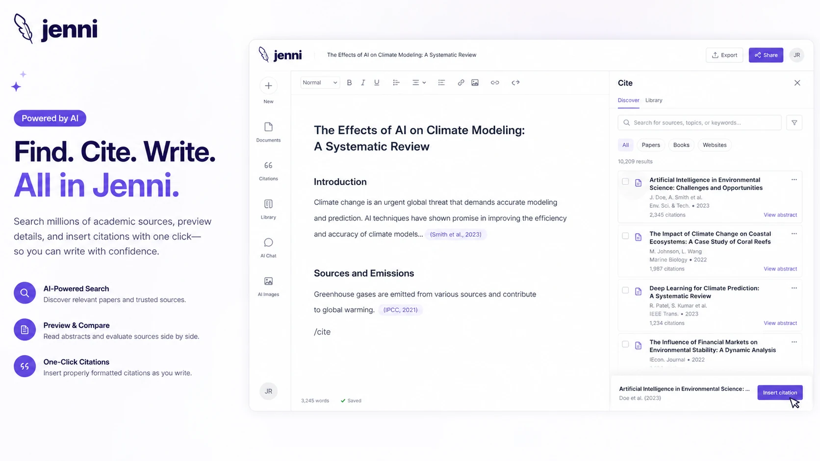 Jenni AI: alternatives map, showing academic writing tools, research assistants, editing tools, and broader AI writing routes