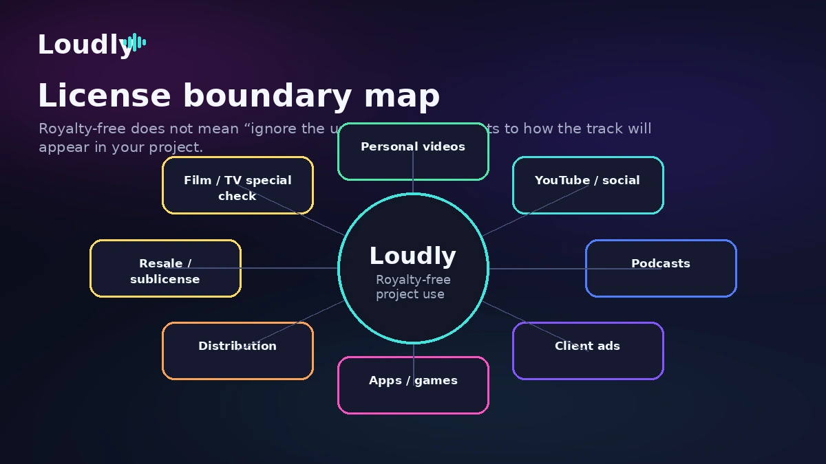 Loudly: alternatives map, showing AI music generation, creator licensing, short-form video music, and music distribution routes