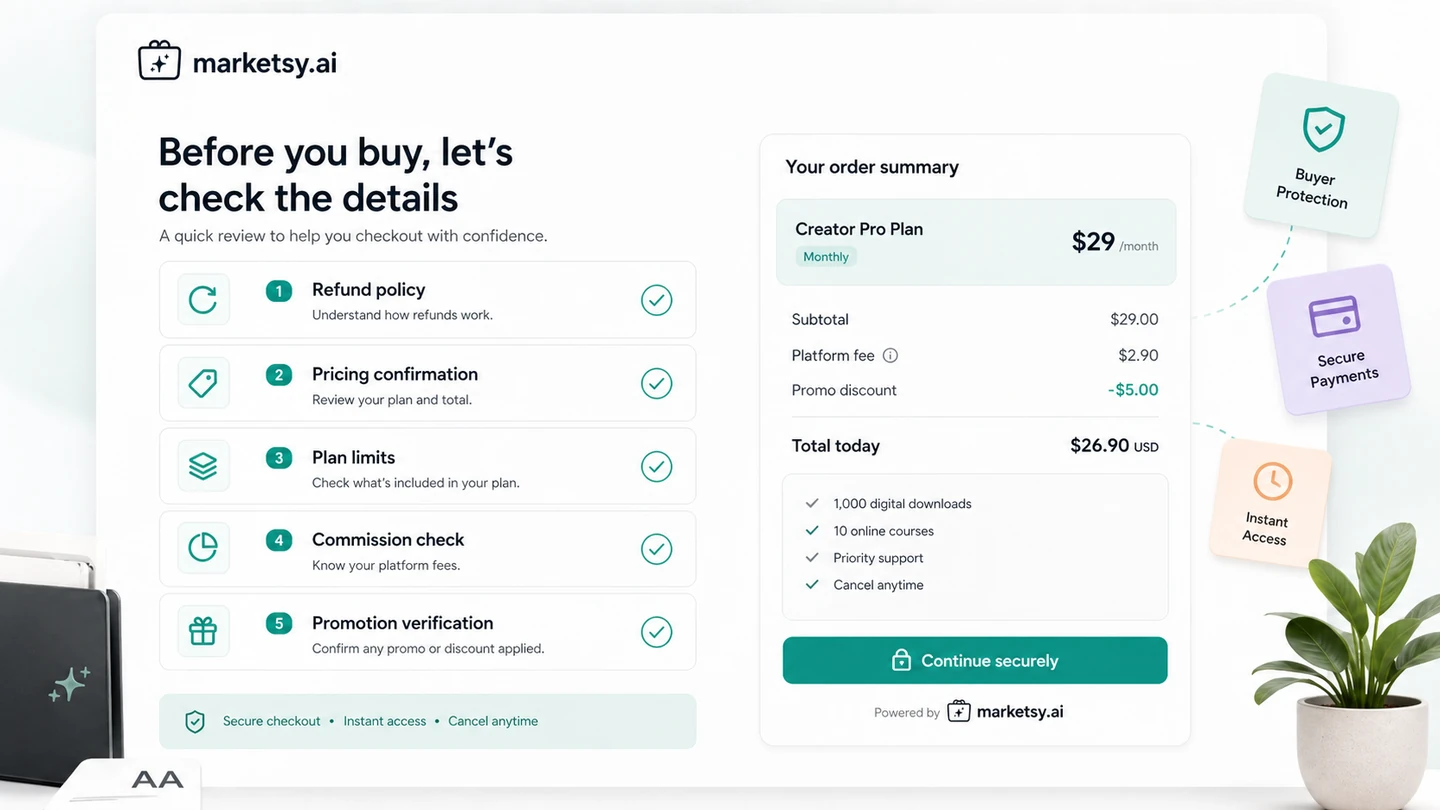 Marketsy: alternatives map, showing Payhip, Gumroad, Shopify, and Podia as different digital selling routes
