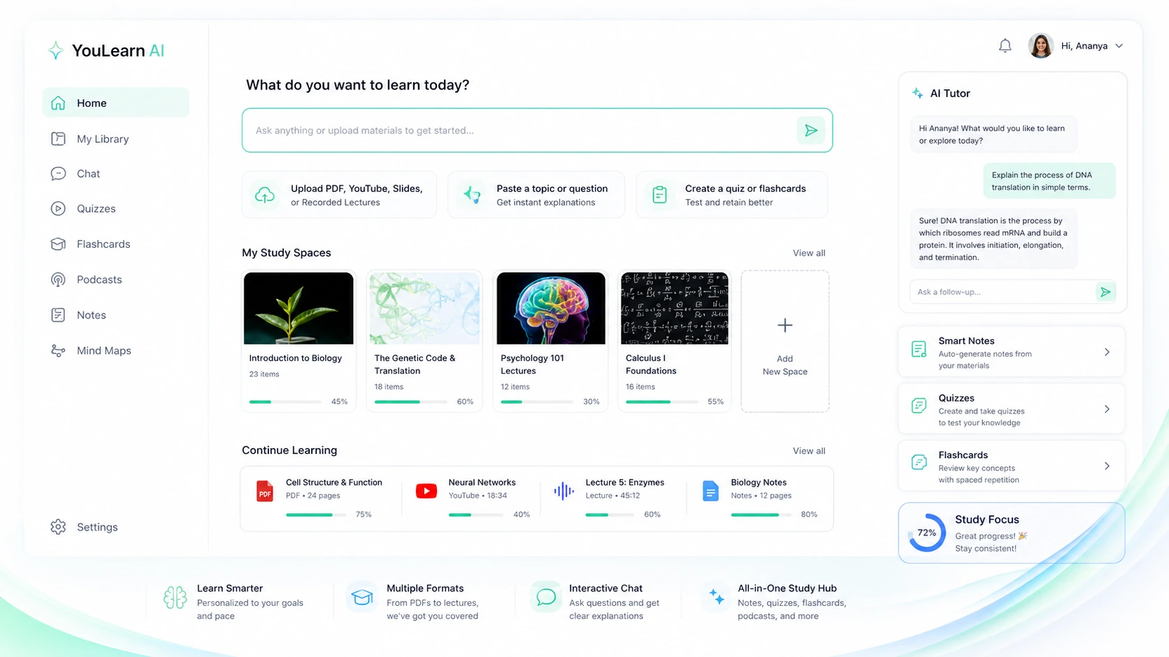 YouLearn AI review visual
