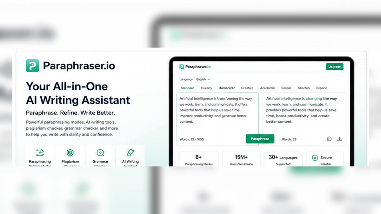 Paraphraser.io hero